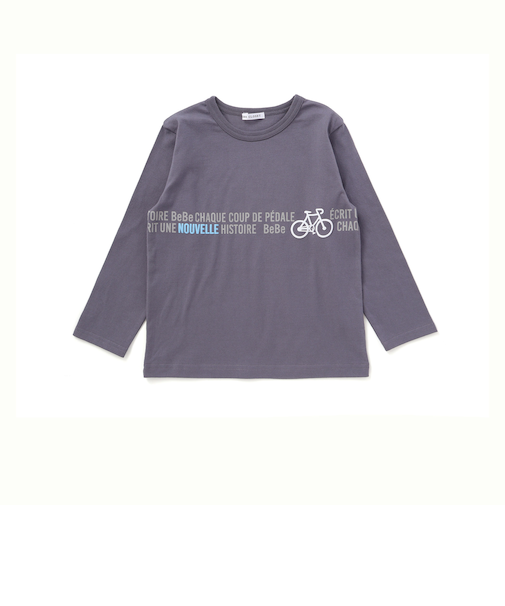 【抗菌防臭・UVカット】自転車プリントライン天竺長袖Tシャツ(90~130cm)