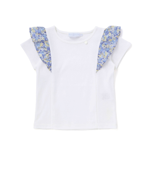 【日本製】【お揃い】リバティ(leontyne dream)プリントタナローン フリルデザインTシャツ(90~140cm)