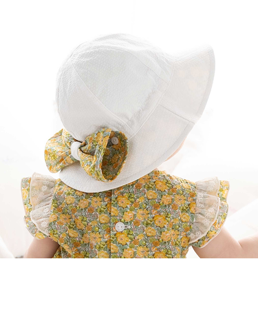 【 UVカット 】【お揃い】リバティプリントリボン日よけ付きハット(46~50cm)