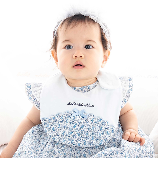 【お揃い】リバティプリント花柄スカラップスタイ