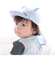 【 UVカット 】オックスくま耳日よけ付きキャップ(44~50cm)