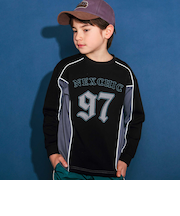 ロゴ入りメッシュ切り替え天竺トレーナー(110~150cm)