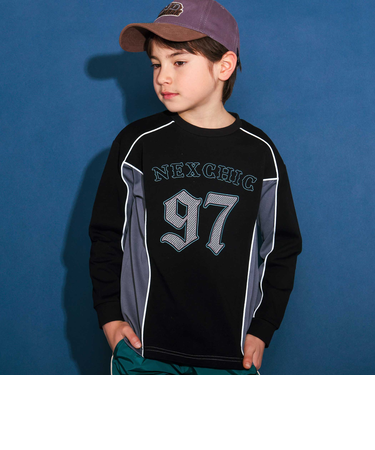 ロゴ入りメッシュ切り替え天竺トレーナー(110~150cm)