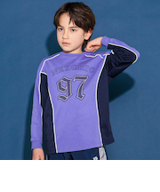 ロゴ入りメッシュ切り替え天竺トレーナー(110~150cm)