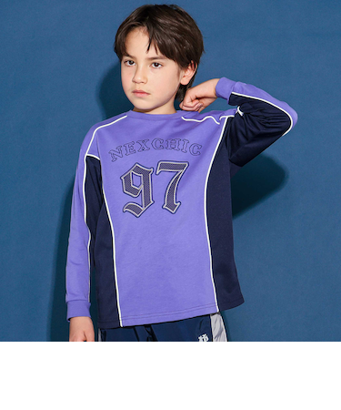 ロゴ入りメッシュ切り替え天竺トレーナー(110~150cm)