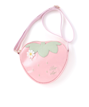 お花レース付きハート型イチゴポシェット