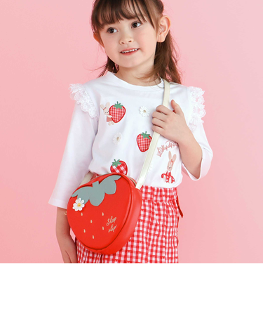 お花レース付きハート型イチゴポシェット