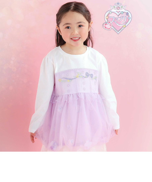 【スラプリ】バルーンチュールドッキングTシャツ(80~130cm)