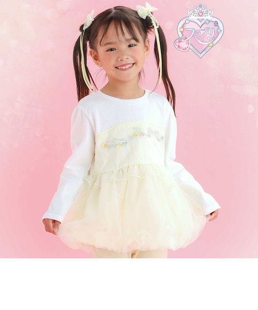 【スラプリ】バルーンチュールドッキングTシャツ(80~130cm)