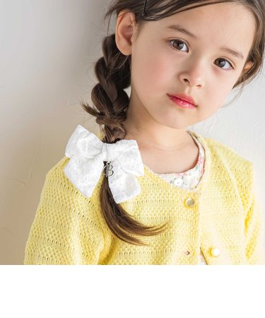 チャーム付きレースリボンヘアクリップ