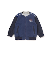 恐竜ロゴ刺しゅうデニム風ニットスタジャン(90~130cm)