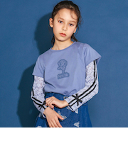 ニットレース長袖Tシャツ＋半袖Tシャツセット(110~150cm)