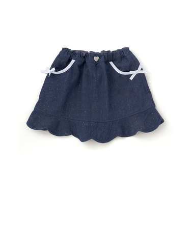 リボン付きラメデニムスカパン(90~130cm)