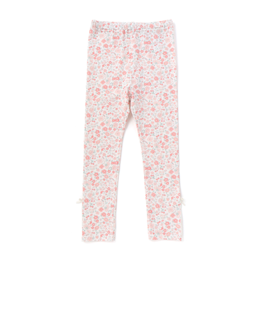 【お揃い】裾レースリボン付きベア天竺レギンス(80~130cm)