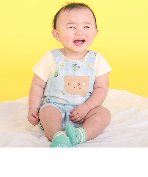 オシャベリモチーフ刺しゅうサロペット＋ボディミニセットベビー(70~80cm)