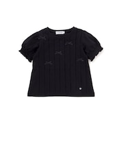 【店舗限定】天竺タックリボン半袖Tシャツ(95～160cm)