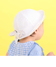 日よけ&レース付き帽子ベビー(46~48cm)