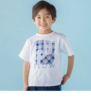 【店舗限定】天竺チェックロゴプリント半袖Tシャツ(95～150cm)