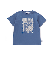 【店舗限定】天竺チェックロゴプリント半袖Tシャツ(95～150cm)