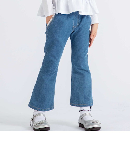 ジョグデニムフレアロングパンツ(90~160cm)
