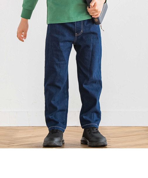 ジョグデニムステッチロゴストレッチロングパンツ(90~160cm)