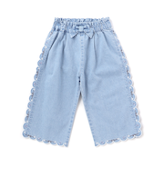 スカラップ7分丈デニム＆ツイルパンツ(90~130cm)