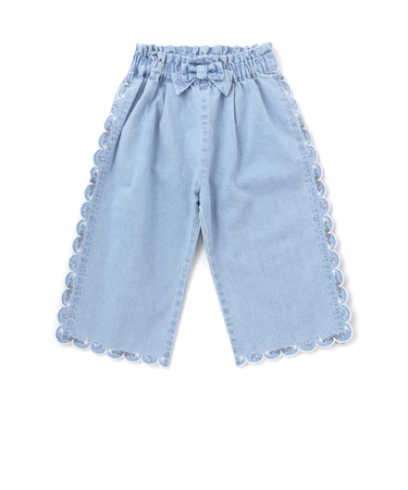 スカラップ7分丈デニム＆ツイルパンツ(90~130cm)