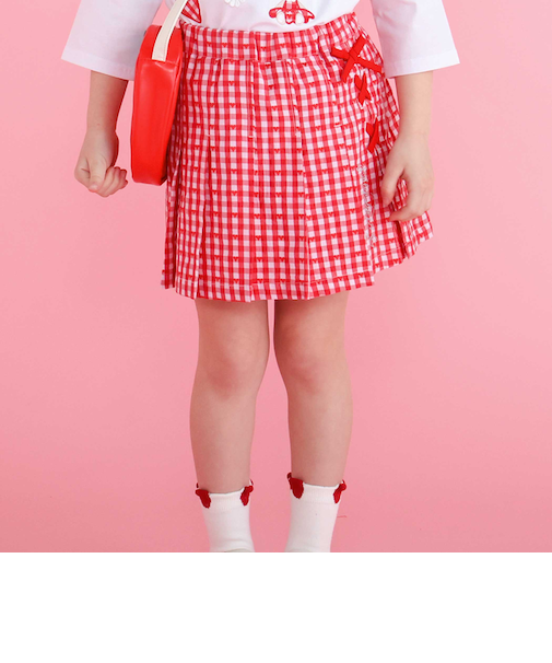 【お揃い】チェックプリーツスカパン(90~130cm)