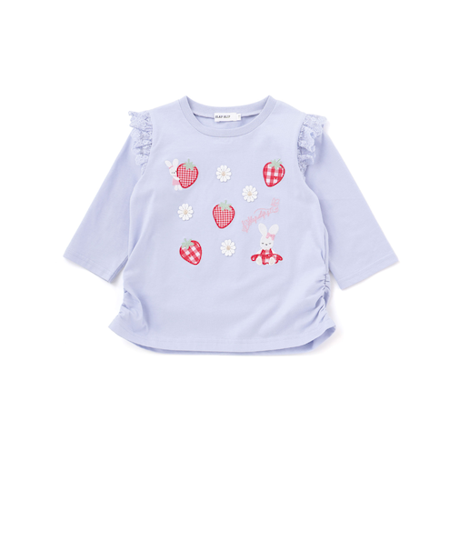 肩フリル7分丈天竺Ｔシャツ(80~130cm)