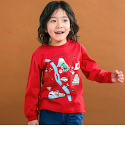 ロードマッププリント天竺長袖Tシャツ(80~130cm)