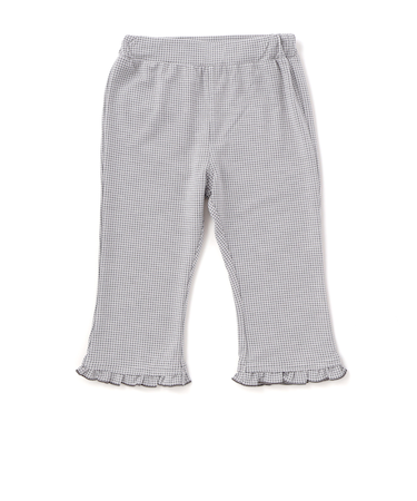 裾フリル7分丈デニムニットチェックレギンス(80~120cm)