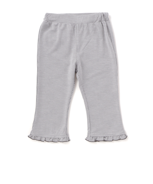 裾フリル7分丈デニムニットチェックレギンス(80~120cm)