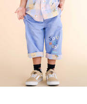 ダンガリーチェックリバーシブル7分丈パンツ(80~130cm)