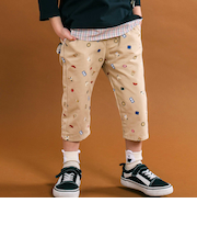 力士総柄7分丈ツイルパンツ(80~130cm)