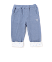 裾折り返しレース7分丈ツイルパンツ(80~120cm)