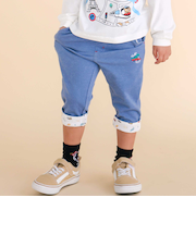 裾折り返し7分丈ツイルパンツ(80~120cm)