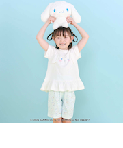 【シナモロール/ポムポムプリン×SLAPSLIP】耳付きモチーフ半袖パジャマ(90~130cm)