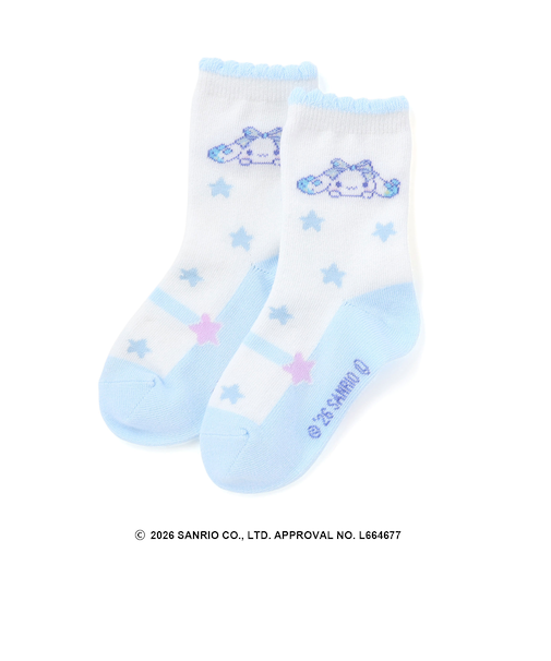 【シナモロール/ポムポムプリン×SLAPSLIP】履き口スカラップソックス(13~21cm)