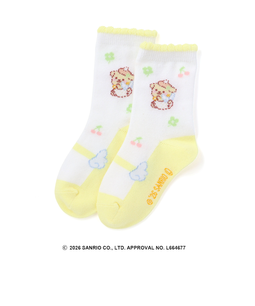 【シナモロール/ポムポムプリン×SLAPSLIP】履き口スカラップソックス(13~21cm)