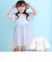 【シナモロール/ポムポムプリン×SLAPSLIP】総柄プリントふわっとチュールフレアワンピース(90~130cm)