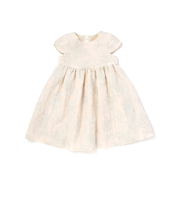 【日本製】ゴールドラメジャガード シャインフラワーワンピース(100~130cm)