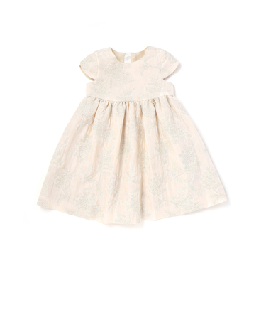 【日本製】ゴールドラメジャガード シャインフラワーワンピース(100~130cm)