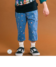 【歌舞伎コラボ】総柄7分丈デニムパンツ(80~130cm)