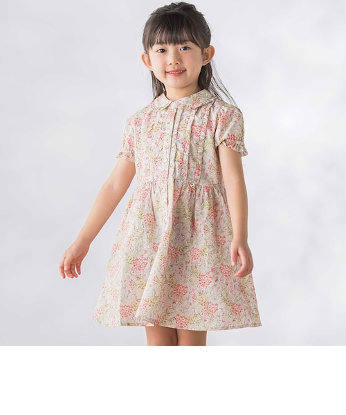 花柄フリル襟付きワンピース(95~150cm)｜ベベ オンライン ストアの通販