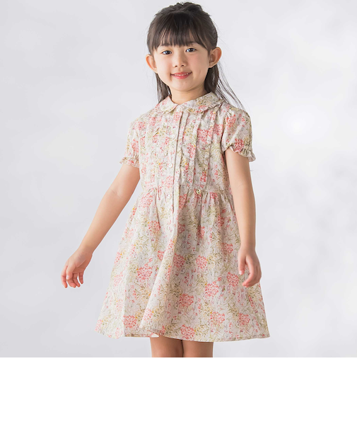 花柄フリル襟付きワンピース(95~150cm)