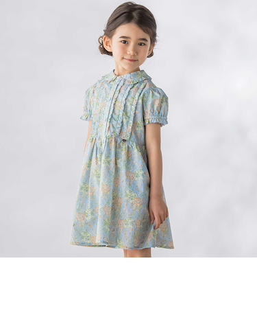 花柄フリル襟付きワンピース(95~150cm)