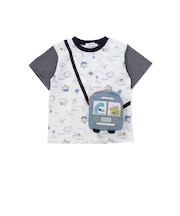 【お揃い】恐竜総柄ポシェット付き天竺Tシャツ(80~130cm)