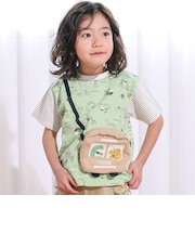 【お揃い】恐竜総柄ポシェット付き天竺Tシャツ(80~130cm)