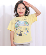 操縦席プリント天竺Tシャツ(80~130cm)