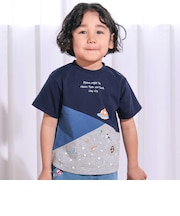 宇宙&海モチーフ切り替え天竺Tシャツ(80~130cm)
